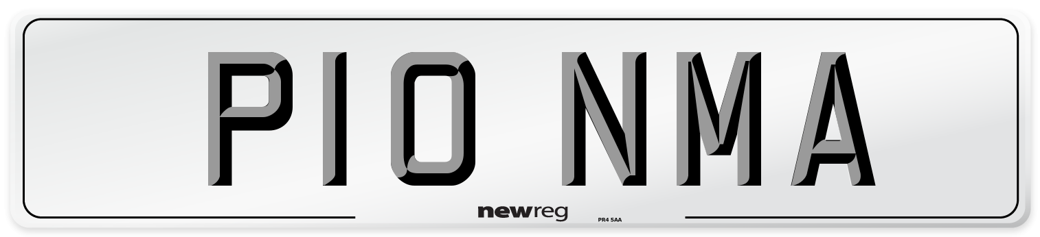 P10 NMA Number Plate from New Reg